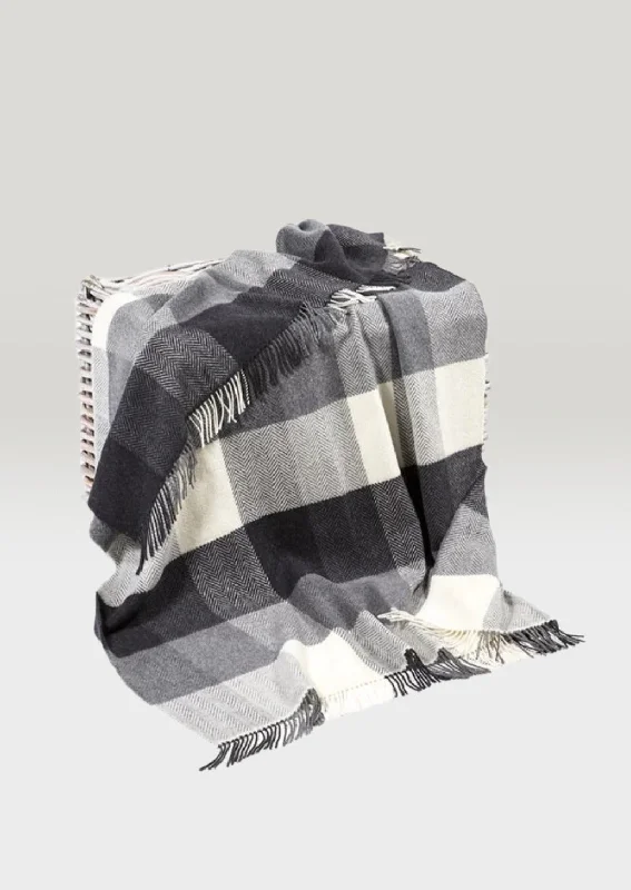 John Hanly Cashmere Merino Throw | Black Grey