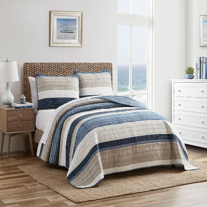 Nautica Striped Full/Queen Quilt-Sham Set