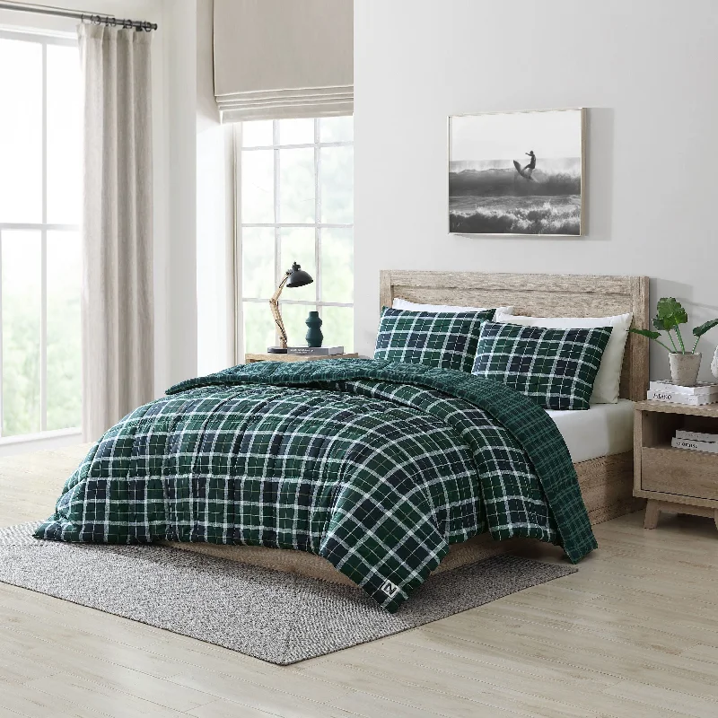 Nautica Northsail Plaid Navy Full/Queen Reversible Duvet Cover & Sham Set