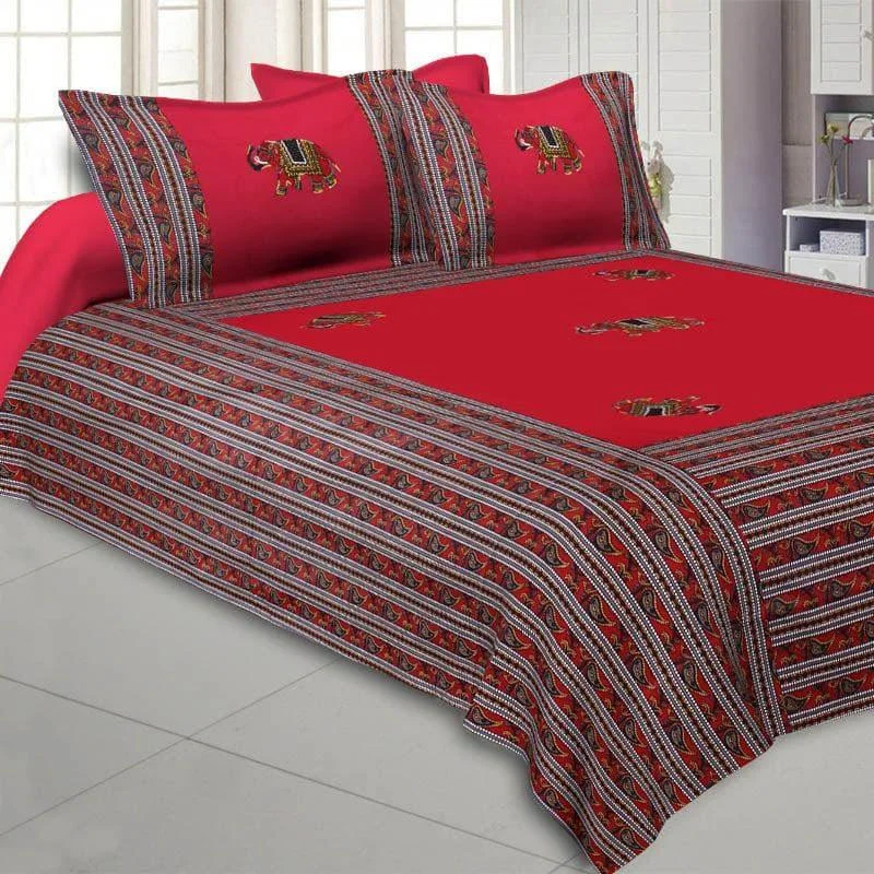 Jaipur Royale Bedsheet - Red