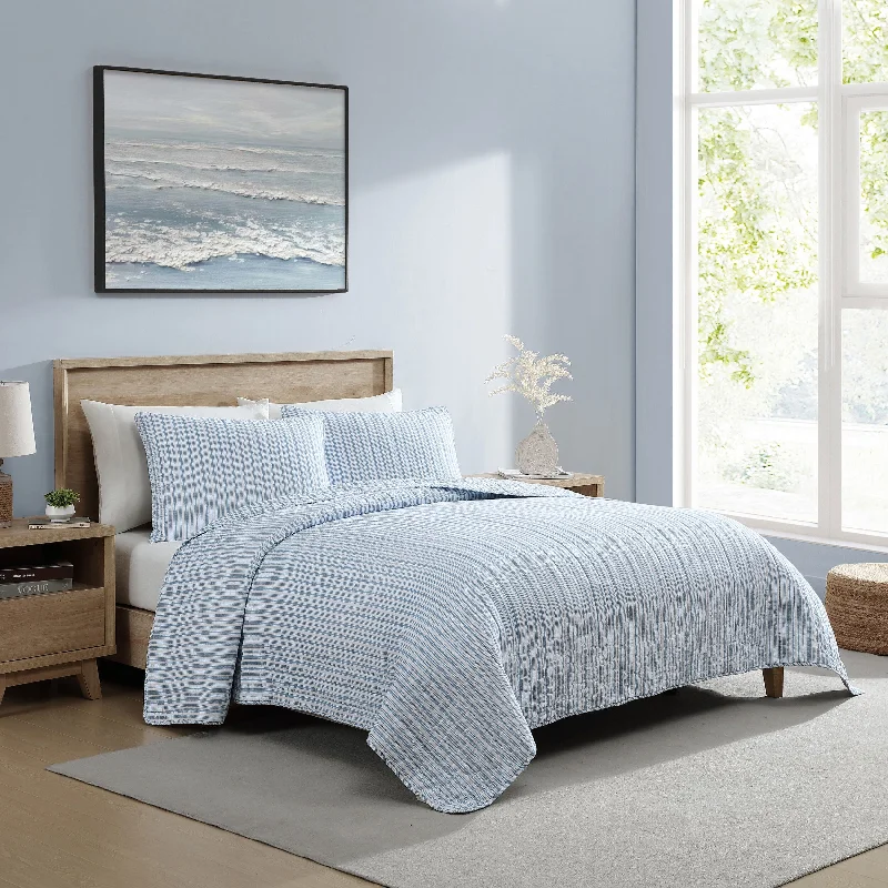 Nautica Coleridge Stripe Blue Twin Quilt-Sham Set