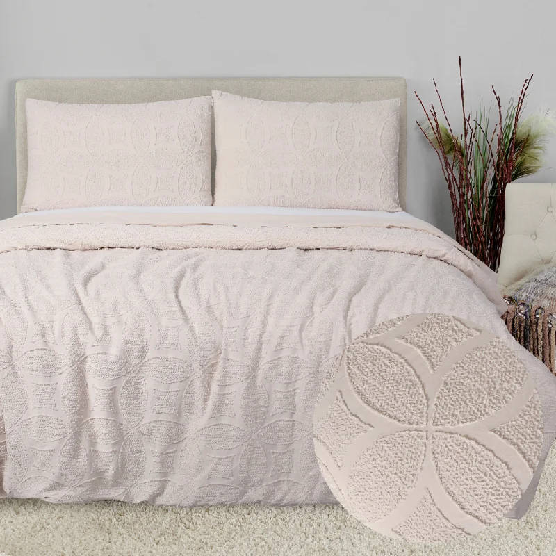 Harmony Clipped Jacquard Quilt Cover Set