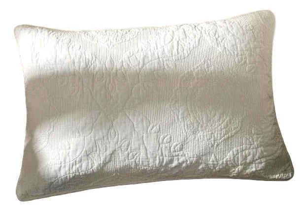 Tache Cotton Ivory White Paisley Damask Matelassé Powder Snow Pillow Sham (JHW-643)