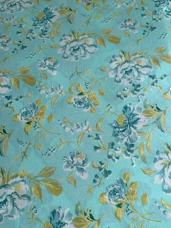 Aqua Floral Bedding Set