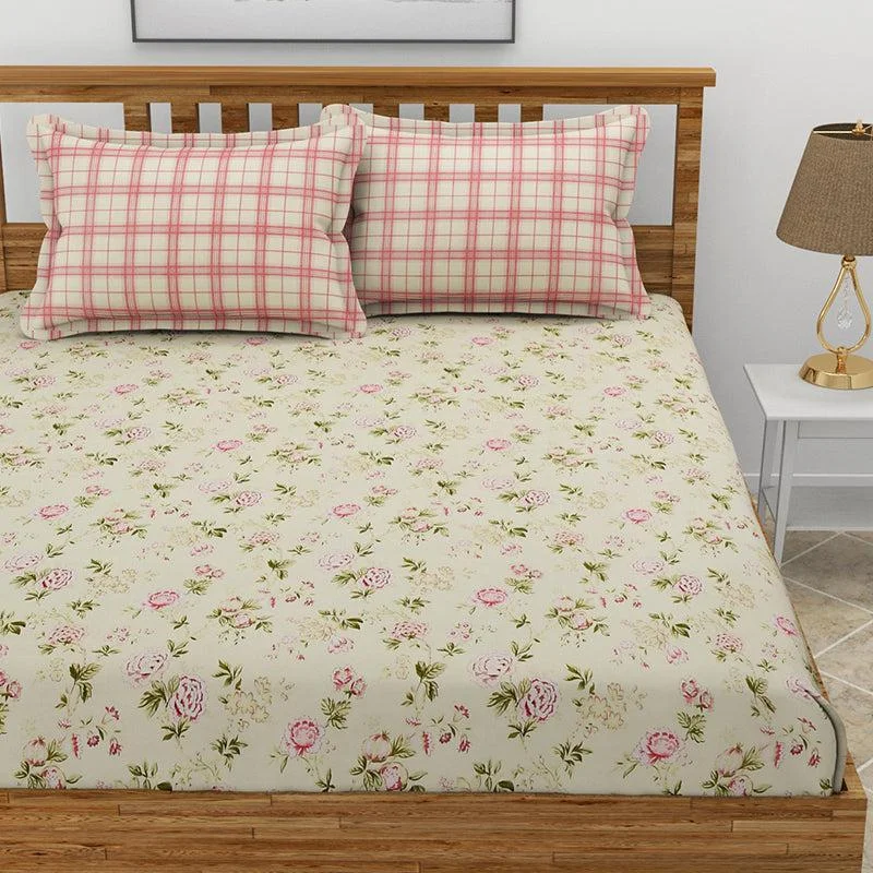 Quince Floral Bedsheet - Beige