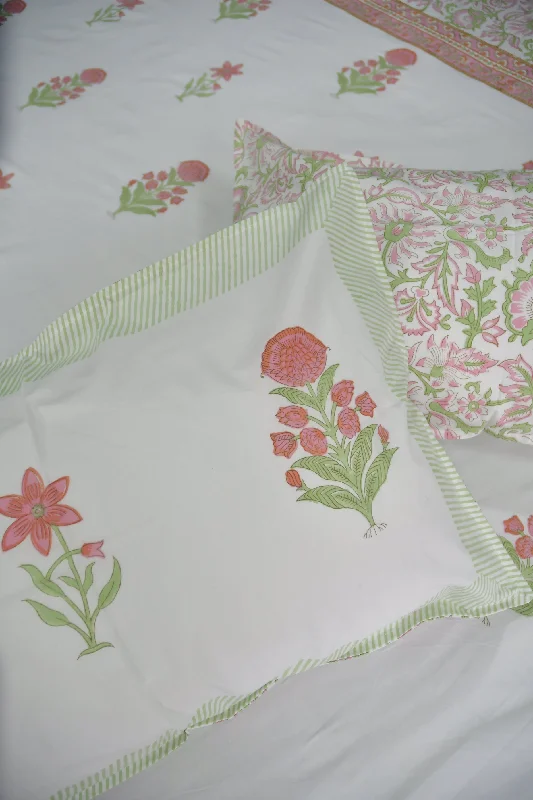 Peachy Dreams: Jaipur Hand Block Bedsheet, Premium Comfort