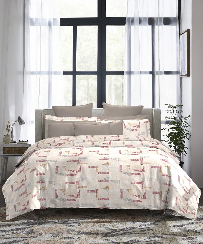 Indulgence Printed King Bedsheet, 300 TC, 100% Cotton- Stonewall Wine