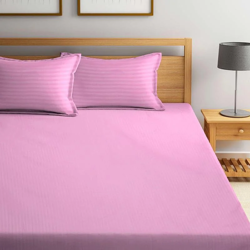 Striped Wonder Bedsheet- Light Pink