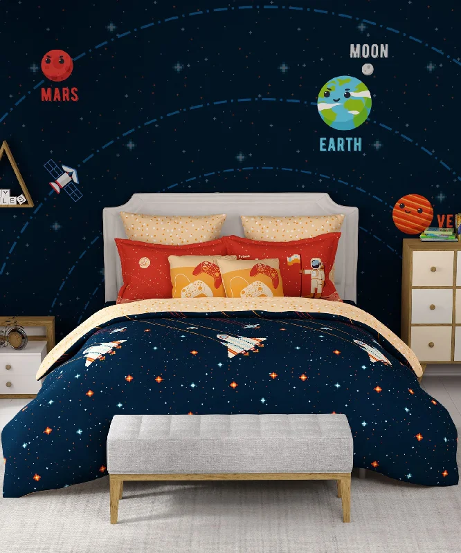 Juniors Printed  King Bedsheet, 144 Tc, 100% Cotton, Lightyear