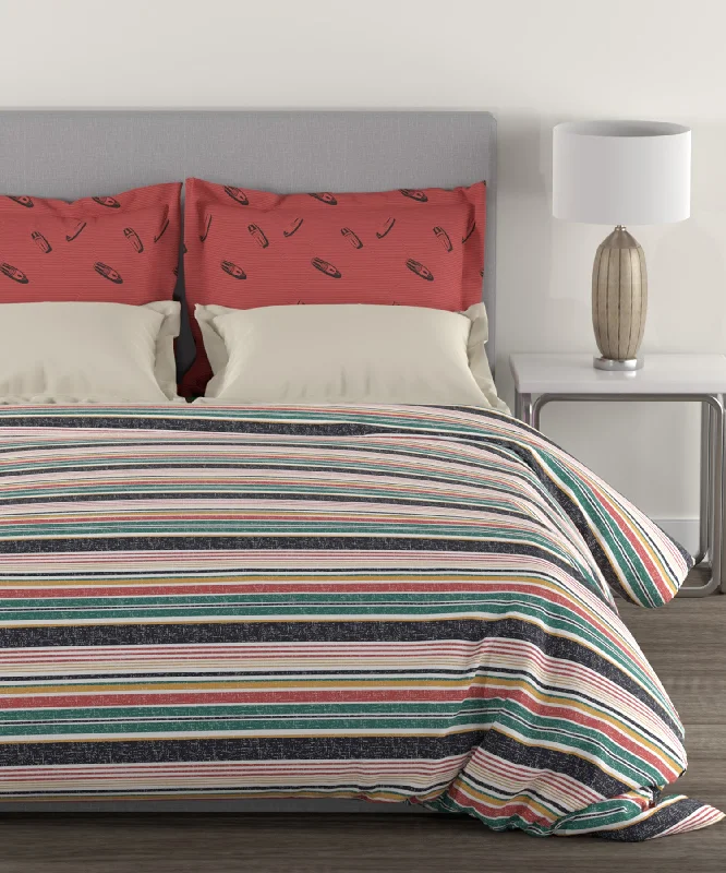 Home Essential King Bedsheet,144 Tc, Nautical Red