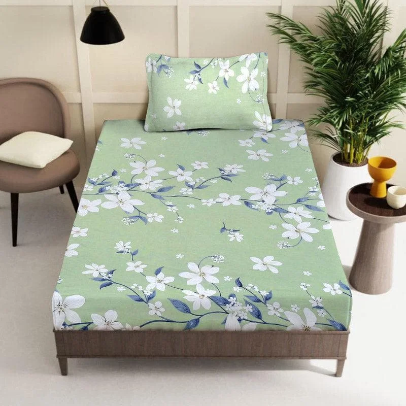 Mitusha Printed Bedsheet - Green