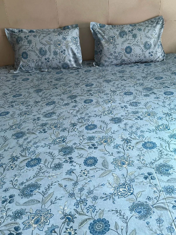 Blue Floral Bedding Set