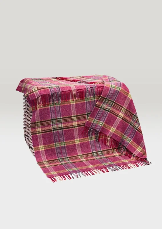 John Hanly Large Lambswool Throw Pink Lilac