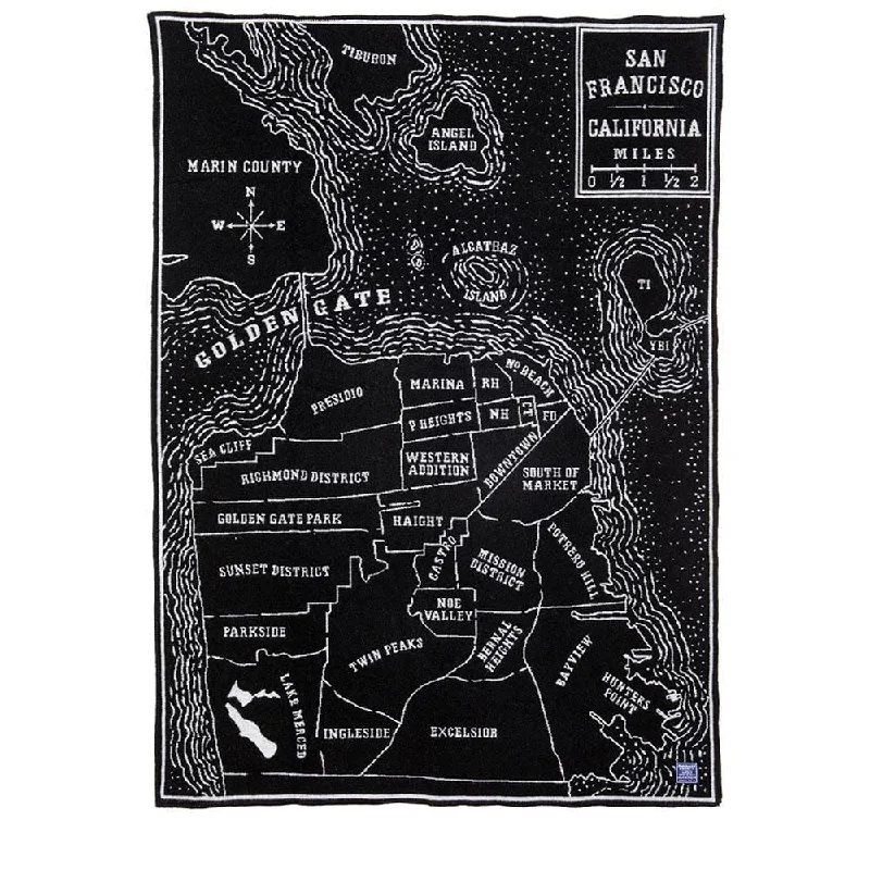 San Francisco Map Wool Throw