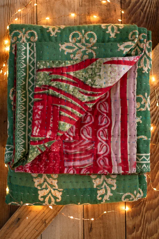 Twinkling Kantha Christmas Throw