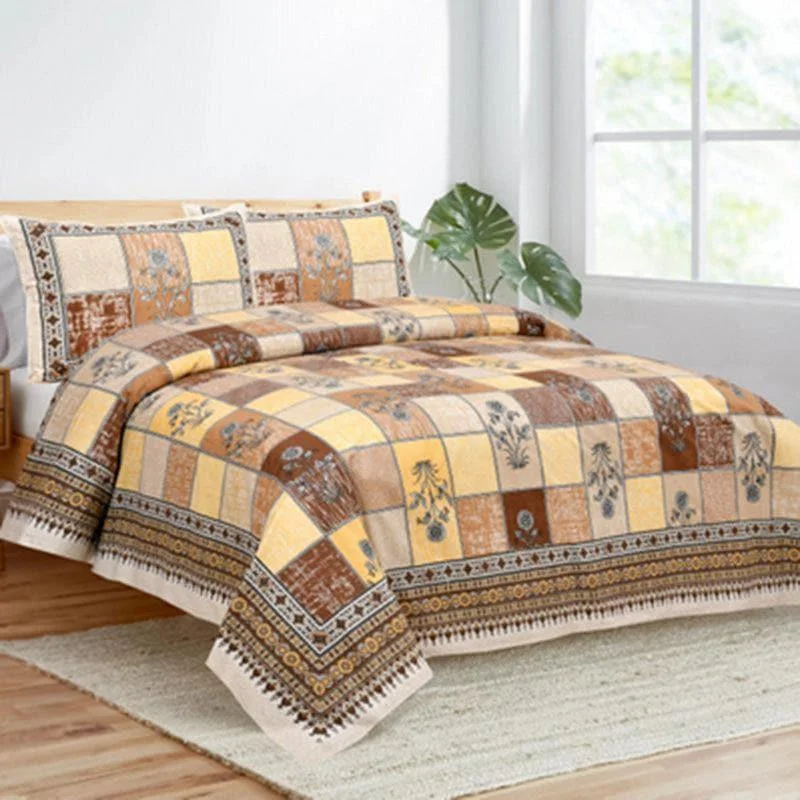 Girish Ethnic Bedsheet - Yellow