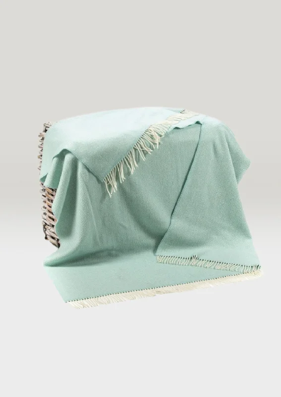 John Hanly Cashmere Merino Throw - Mint