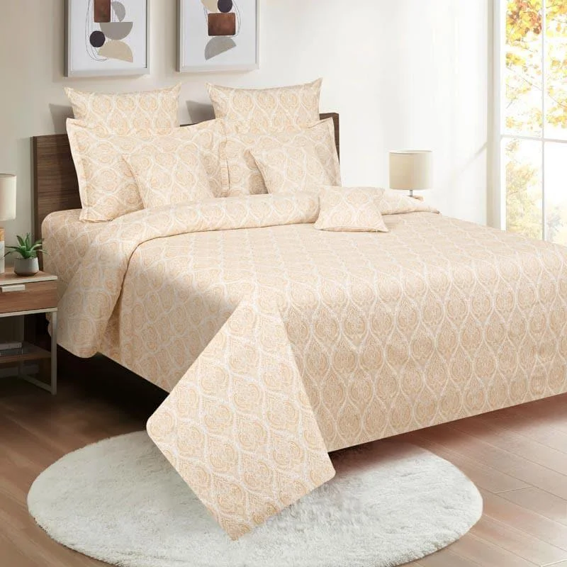 Vrita Floral Bedsheet - Beige