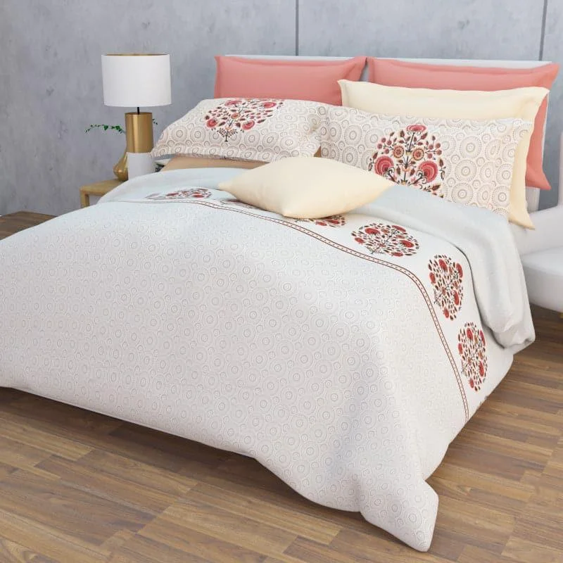 Awana Ethnic Bedsheet - Red