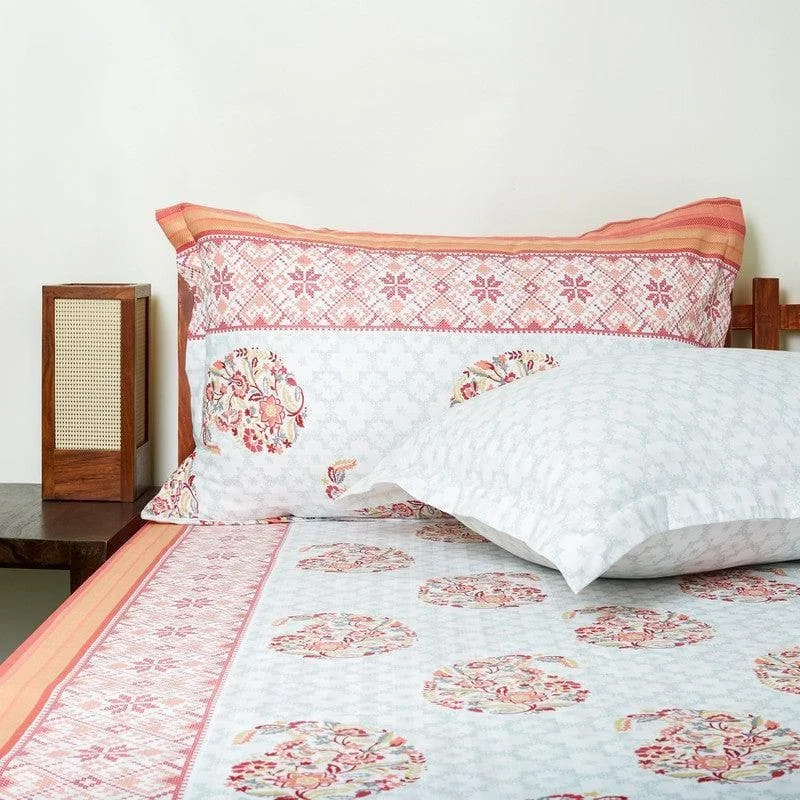 Nitya Printed Bedsheet - White