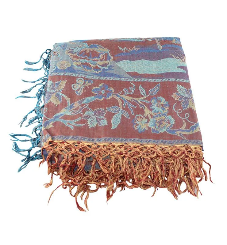 Artisan Crafted Silk Throw - Blue