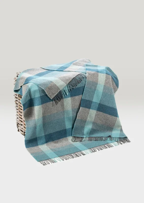 John Hanly Cashmere Merino Throw | Grey Duck Egg Aqua