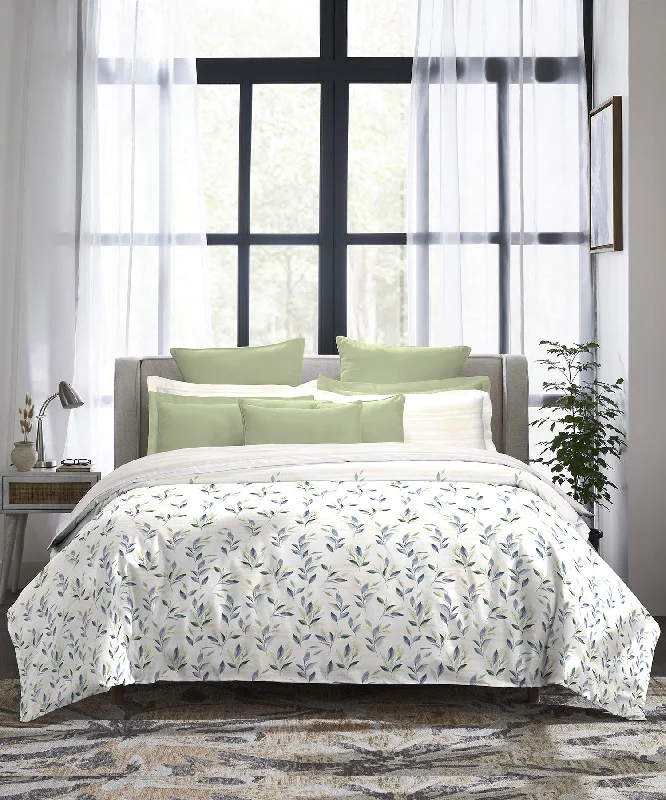 Indulgence Printed King Bedsheet, 300 TC, 100% Cotton- Alexa Olive