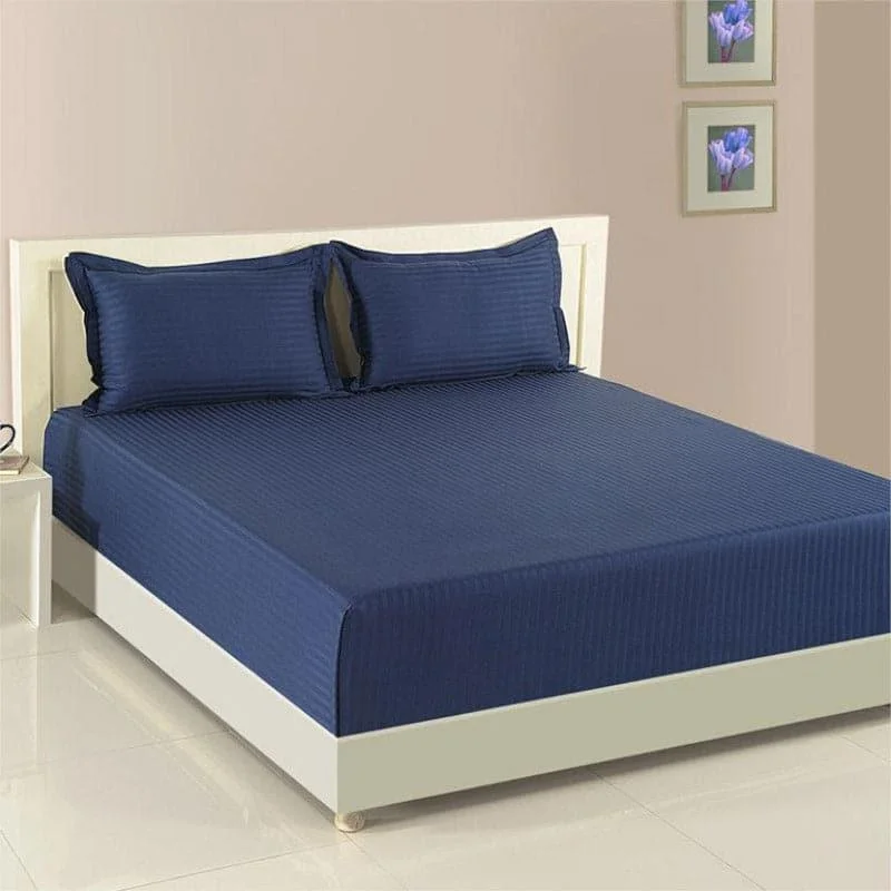 Aamodh Solid Bedsheet - Blue