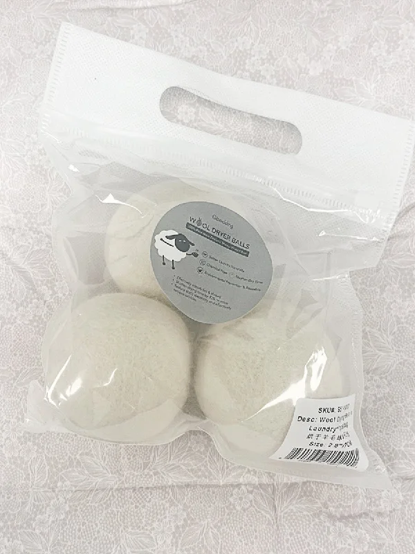 Wool Dryer Balls Natural Fabric Softener 3-Pack