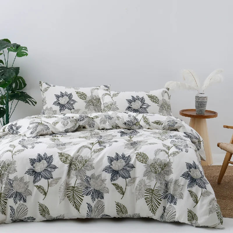 Linen Bamboo Nala Printed Quilt Cover Set