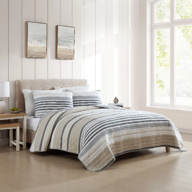 Nautica Dover Beige Twin Quilt-Sham Set