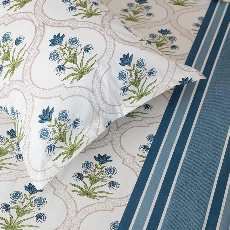 Imara Flora Bedsheet - Blue