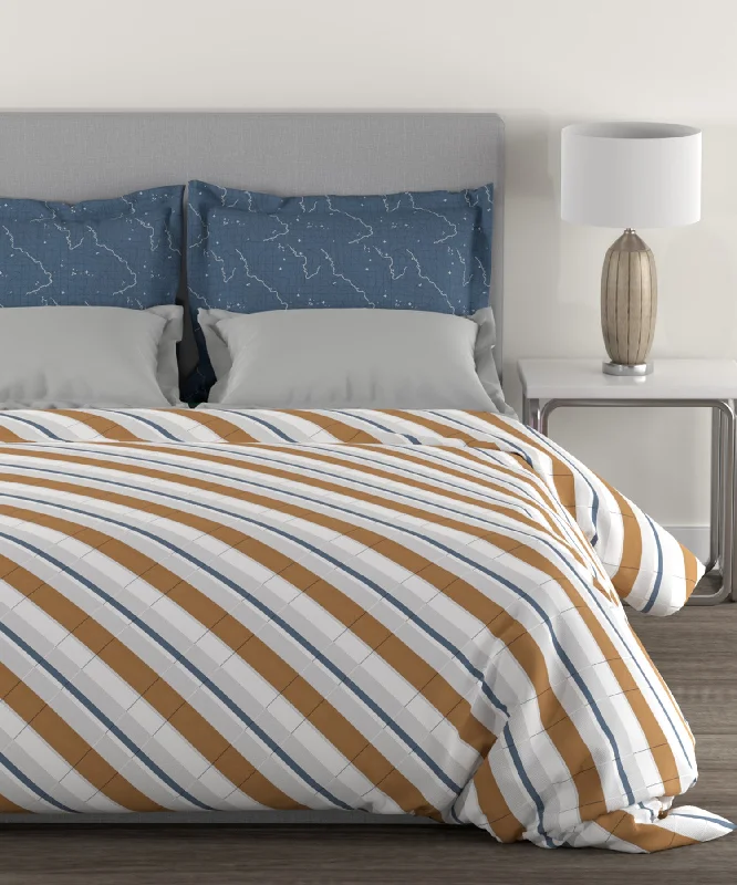 Home Essential King Bedsheet,144 Tc, Logan Apricot